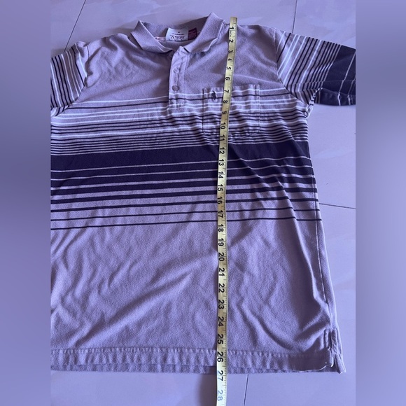 LADA  Men's Striped Collared Buttoned Shirt  pocket‎ cotton Polyester size M - Picture 12 of 16